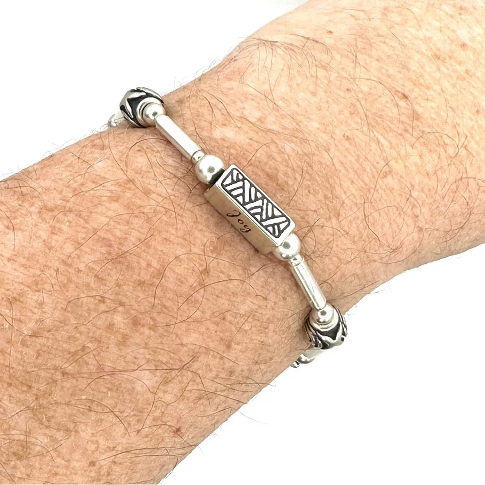 Silpada Retired B1913 Sterling Silver “Hope, Joy, Dream” Bead Bracelet